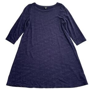 HILLARY RADLEY Navy 3/4 Sleeve Mini Dress Large
